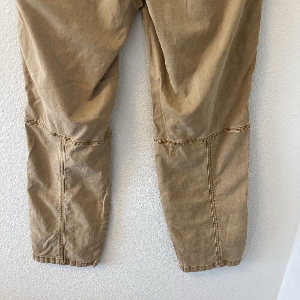 By Anthropologie Pants Size 27 Khaki The Wanderer Cotton Linen Blnd Straight Leg - Picture 10 of 15